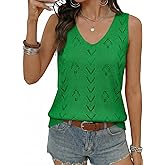 SHEWIN Womens Summer Tops Sleeveless Beach Vacation Clothes Crochet Sweater Vest Casual Tank Top Pullover 2026