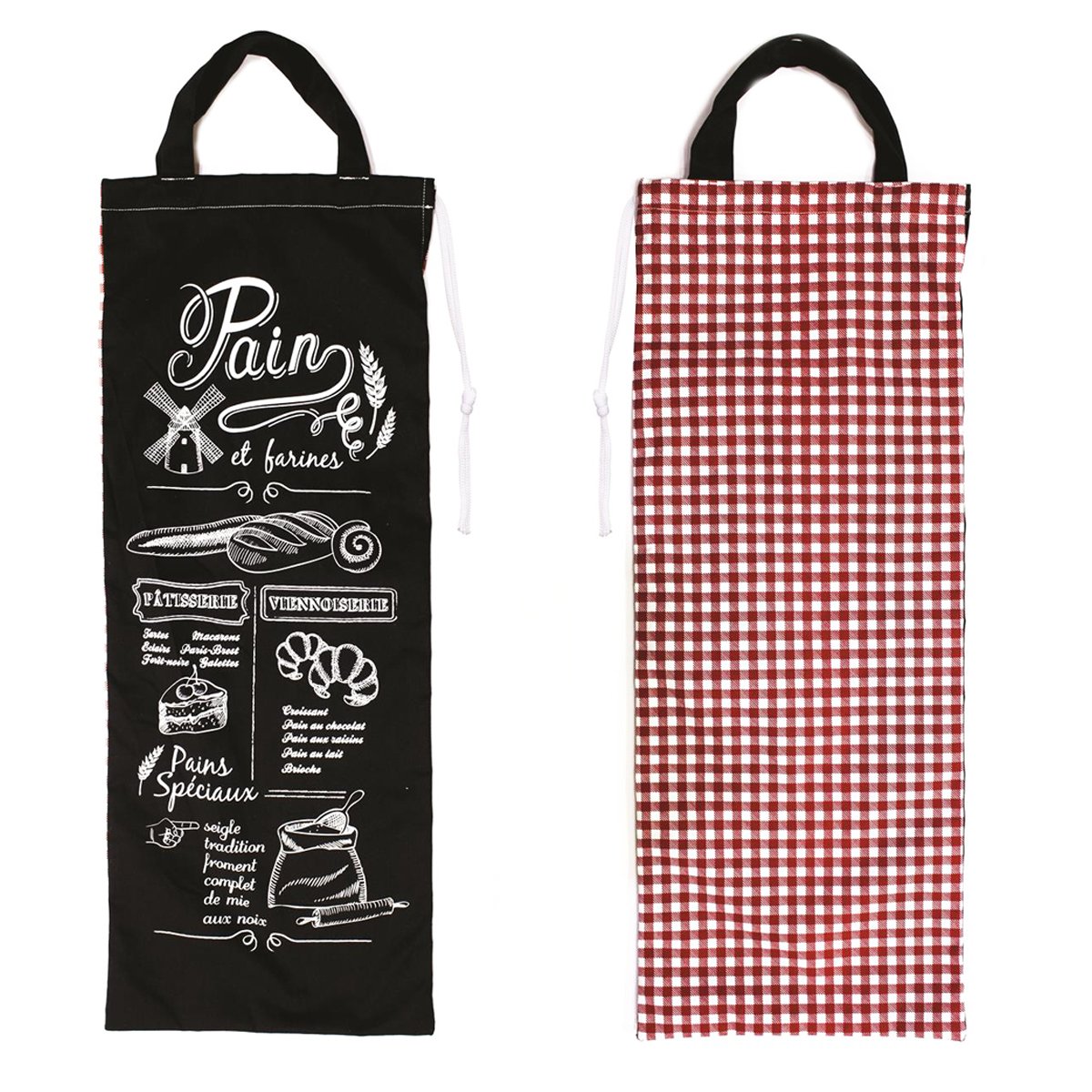 Bread bag 'Pain Et Farines'red black.