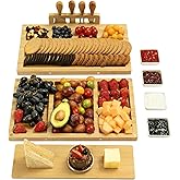 drmvalg Charcuterie Board Cheese Tray Set with Stainless Steel Knives, Slates and Bowls. Gift for Housewarming, Wedding Couple, Bridal Shower (cb001)