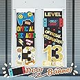 PAKBOOM Official Teenager Thirteen Birthday Game Door Banner Happy 13th Birthday Hanging Yard Porch Sign 13 Years Old Party Decorations Supplies