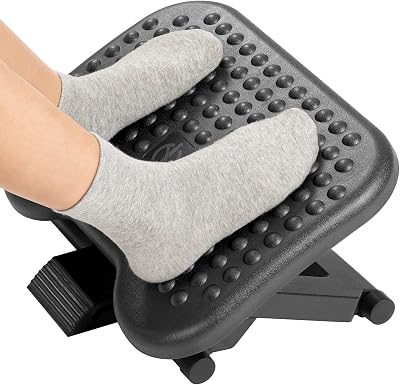 HUANUO Adjustable Under Desk Footrest Ergonomic Foot Rest 3 Height Tilt