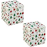 VENO 2 Pack Christmas Ornament Storage Box, Stores up to 64 Holiday Ornaments, Adjustable Dividers, Zippered Top, Storage bins with lids for holiday decorations-3 Inch Cube Compartments (Jingle Mix)