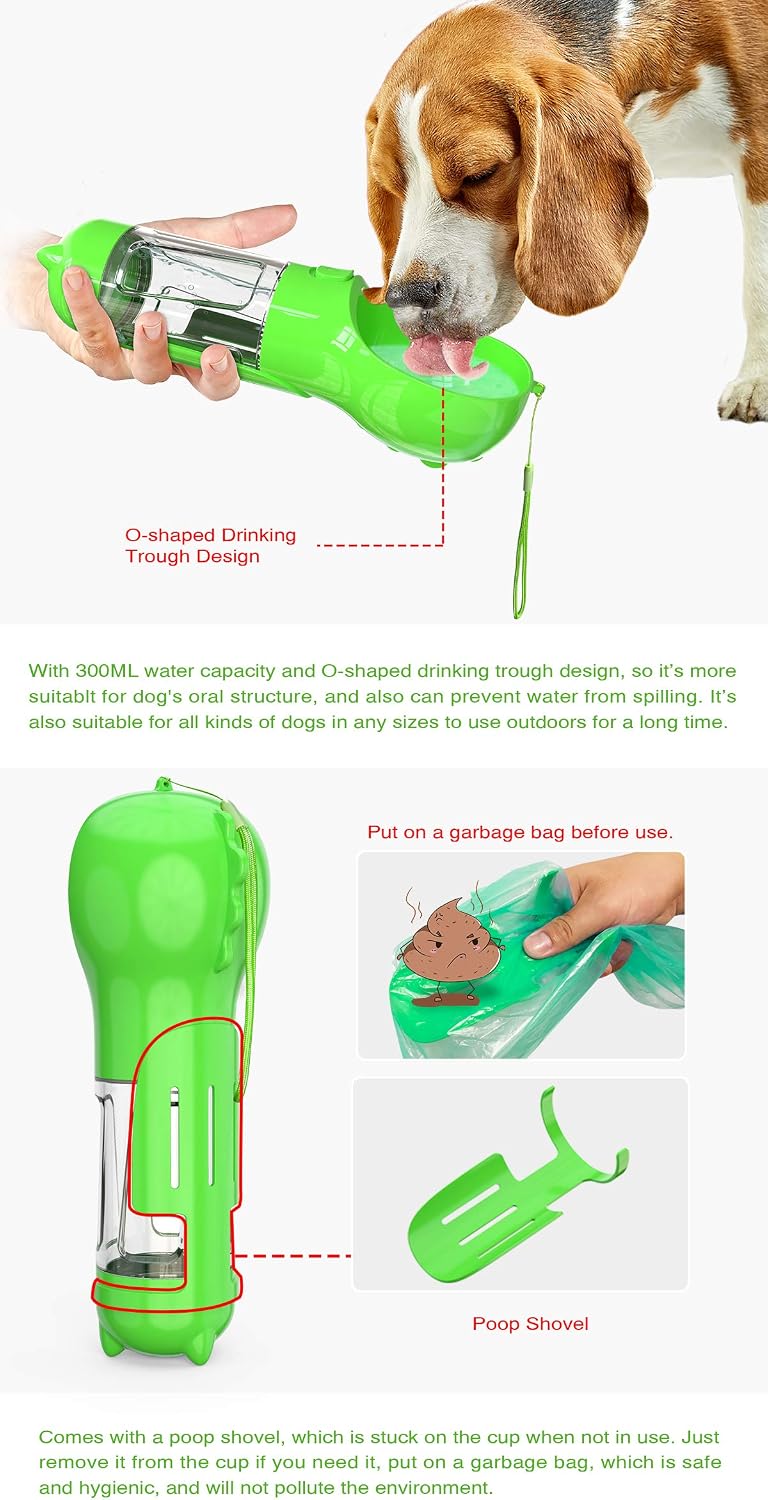 KZLLYJ Dog Water Bottle 300ml, Dog Travel Water Bottle with Dispenser Drinking Bowl - Image 5