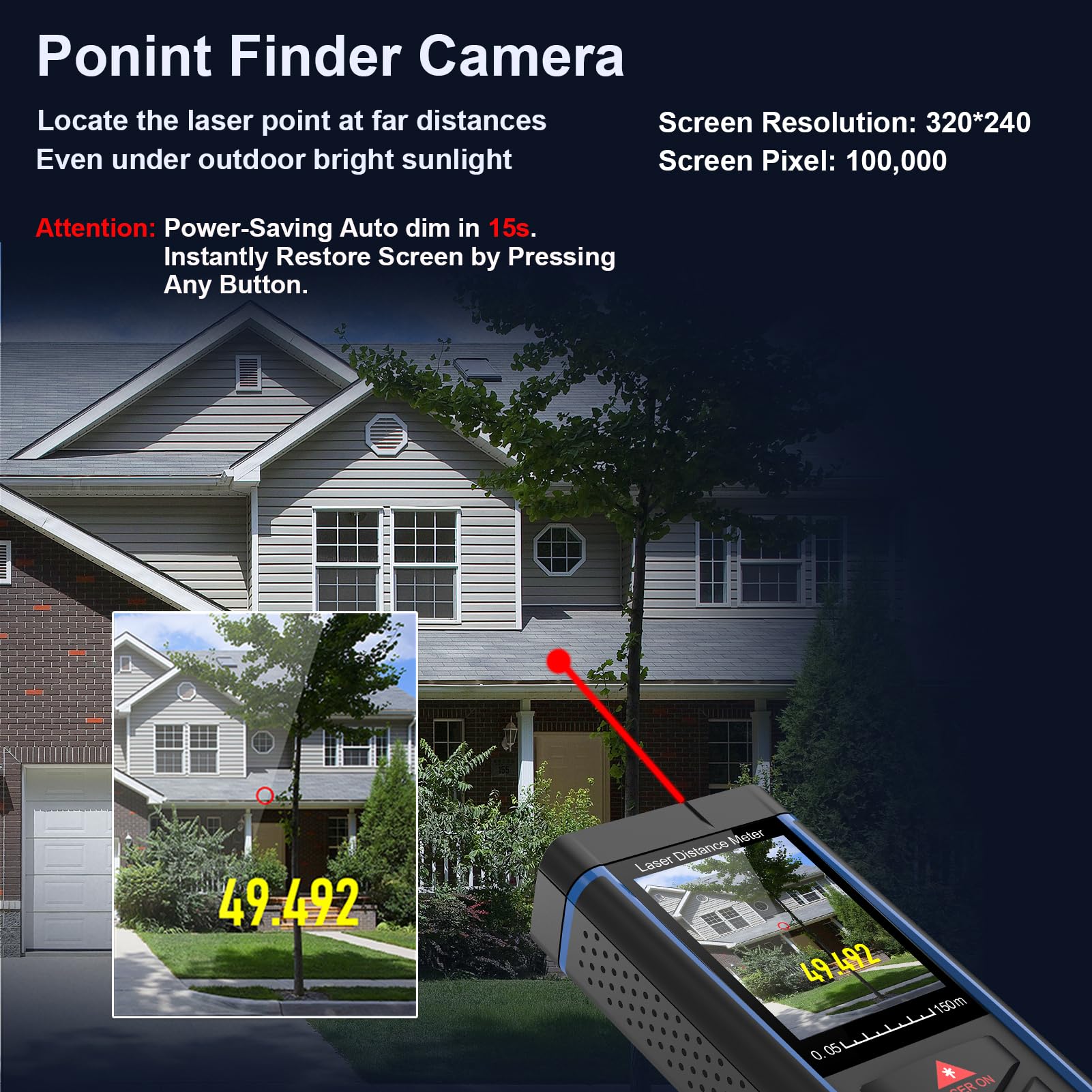 S.Fine 100m Laser Entfernungsmesser mit 6-Fach Kamera, ±2mm Genauigkeit, Elektronische Wasserwaage, Echtzeit-Winkelanzeige, Outdoor & Indoor Distanzmessgerät inkl. Stativ 2
