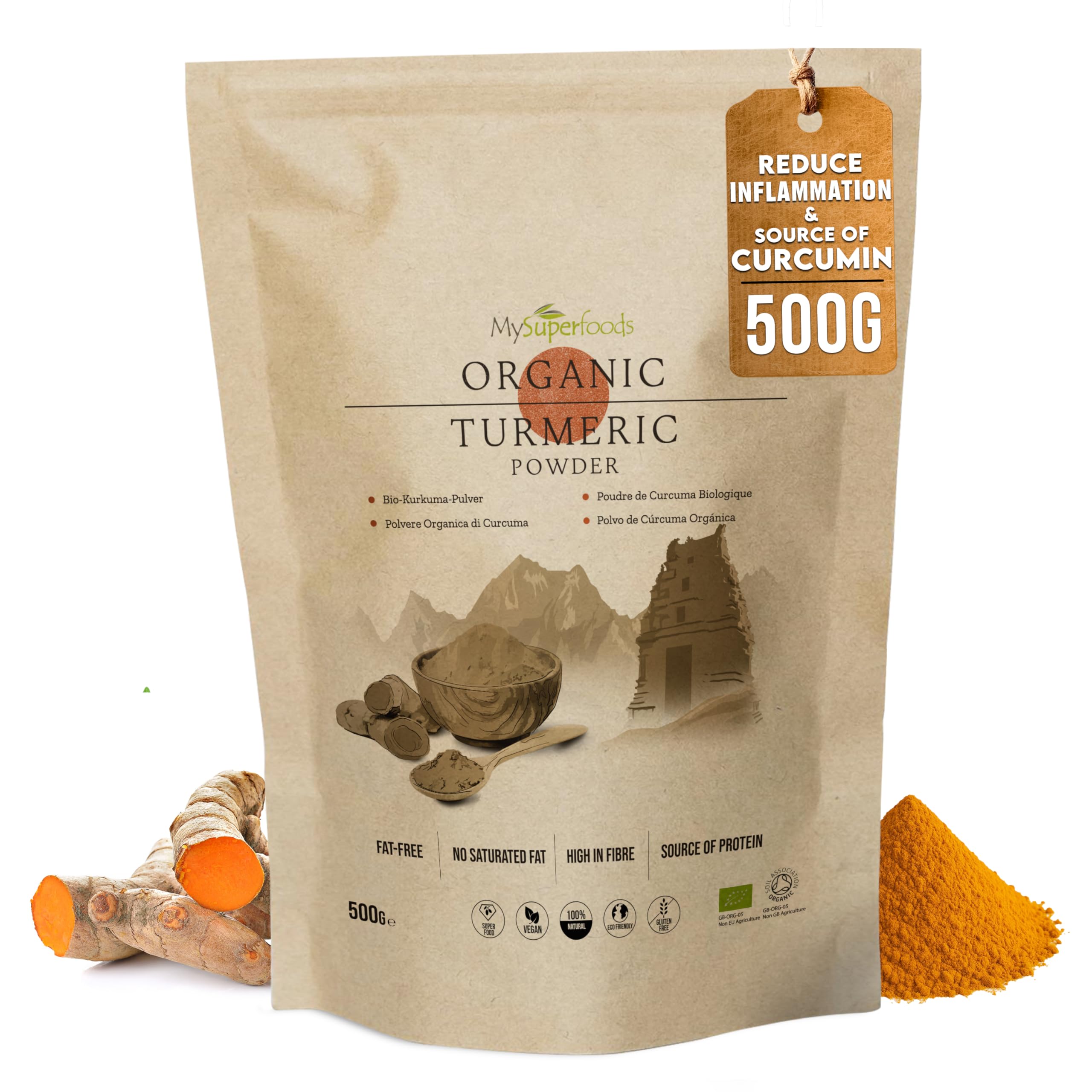Turmeric Powder | Organic | 500g | Natural Source of Curcumin | MySuperfoods
