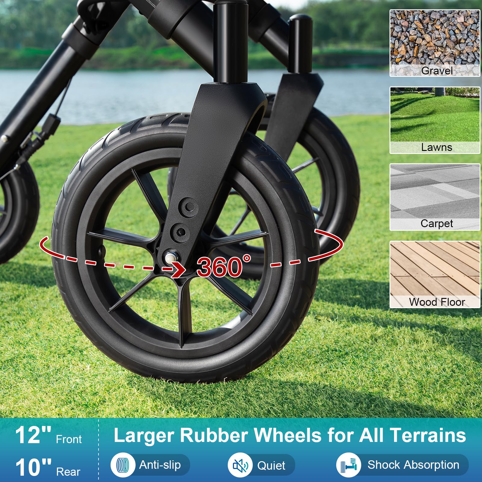 Rollator Walker with Seat, Tall Walkers for Seniors, 12
