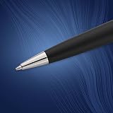 Waterman Expert Ballpoint Pen Matte Black Chrome Trim Medium Tip Blue Ink Gift view 4