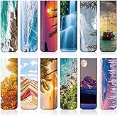 Tenare 12 Pcs Magnetic Bookmarks 12 Style Magnet Page Markers Assorted Landscape Bookmarks Clips for Reading Double Side Cute Bookmark for Women Men Students Teachers Birthday Gifts(Classic)