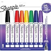 Sharpie Oil-Based Paint Markers, Medium Point, Assorted Colors, 8 Count - Great for Rock Painting