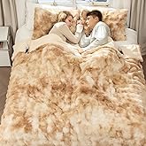 Faux Fur Electric Blanket Queen Size 84"X90" - Bubble Faux Fur Heated Blanket Fluffy Soft Fuzzy with 6 Fast Heating Levels & 10 hrs Timer Settings, Washable & ETL Certified for Bed, Tie-Dye Beige