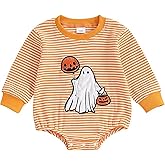 Lehoso Halloween Baby Girl Boy Clothes Newborn Ghost Pumpkin Sweatshirt Romper Long Sleeve Jumpsuit Infant Baby Fall Clothes