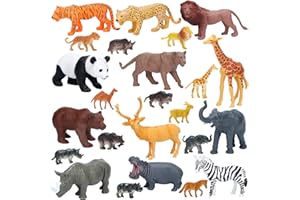 KIMICARE Jumbo Safari Animal Figures: Realistic Large Zoo Toys Set - Tiger, Lion, Elephant, Giraffe for Kids & Toddler Parties
