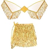 Hying Mardi Gras Costume Accessory Fat Tuesday Fairy Wings Sequin Costume Wings Skirts Outfits for Women Carnival Party