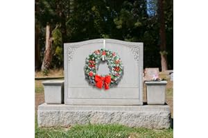 Loopeer 2 Pieces Christmas Headstone Wreath Hanger for Cemetery Gravestone Wreath Stand Tombstone Wreath Holder for Grave Marker Gravestone Flowers Decorations (8 Inch)