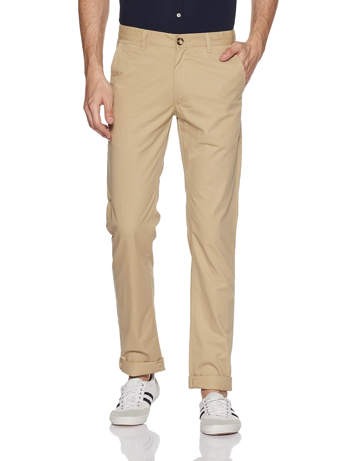 peter england men's chino casual trousers