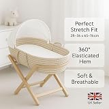 Dudu N Girlie Jersey Cotton Travel Cot Fitted Sheets 65x95 2-Pack White view 2