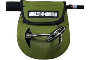 SAVAGE ANGLER Angler Armour Spinning Reel Cover, Fishing Reel Cover, Neoprene Reel Cover, Spinning Reel Sleeve, Spinning Reel Case, Spinning Reel Protective Sleeve, 1000, 2000, 3000, 3500 Spinning Reels (Green)