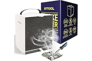 STTOOL Upgraded Solder Fume Extractor, Strong Suction Force Smoke Air Purifier, Solder Smoke Fume Extractor with 4-Layer Filtration, Portable Smoke Absorber Remover & DIY Work Fan for Soldering Station