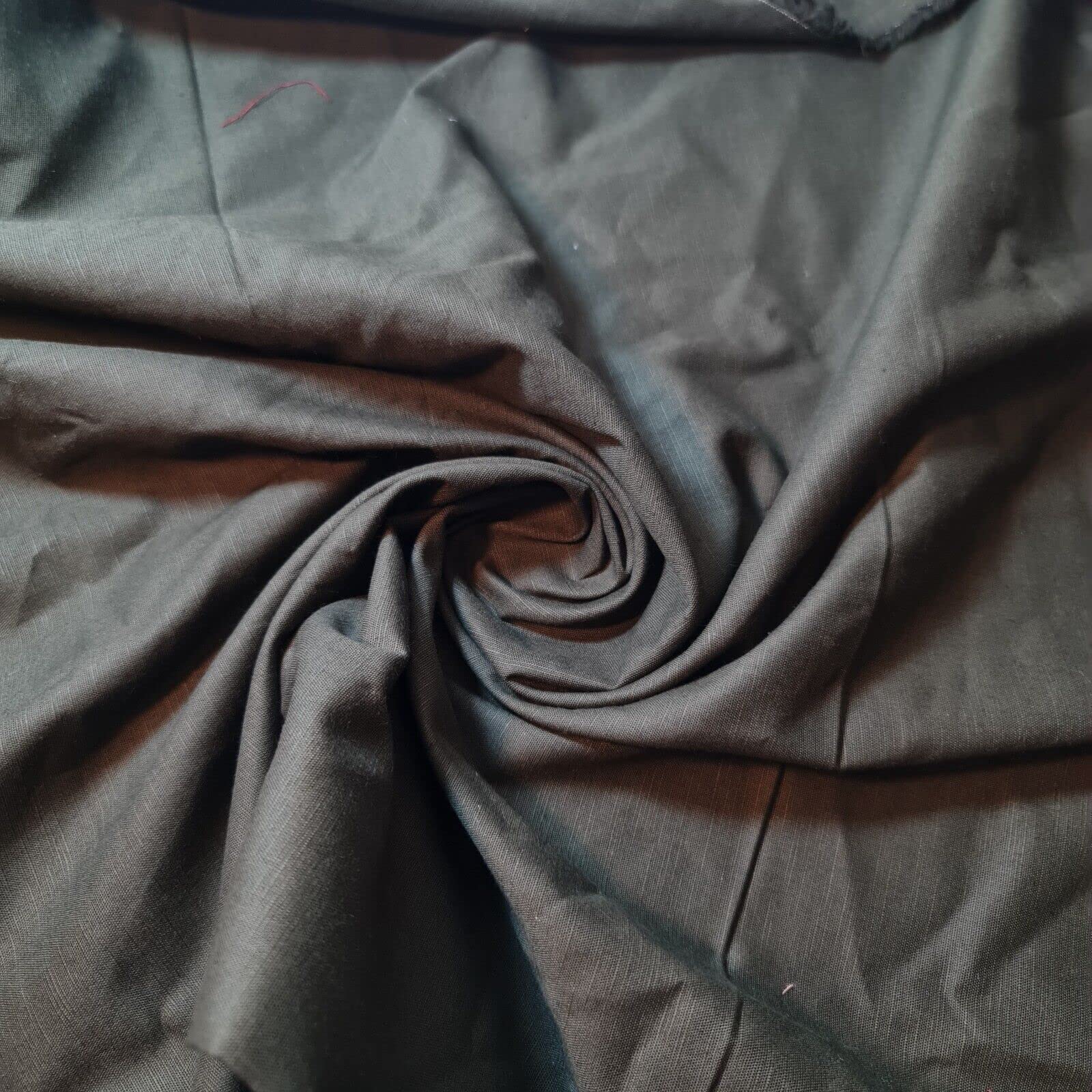 100 Percent Cotton Rich Linen Poplin Dress Craft Fabric Material 58'' - 150 cm Wide Sold As 1 Meter Pre - Cut Lengths (Available in 13 Colours) (Khaki) (IN10)