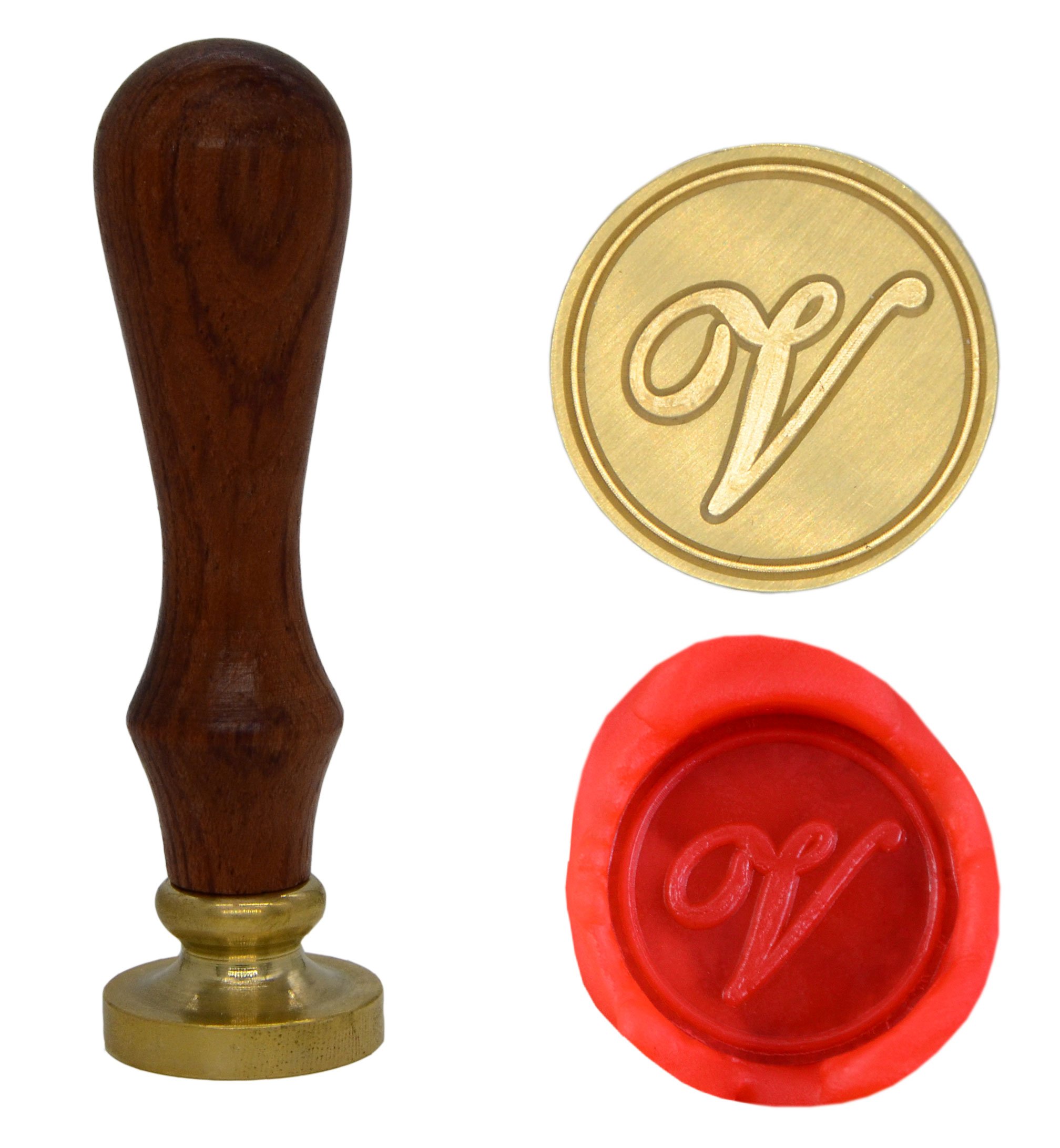 Wax Seal Stamp Letter A-Z, Alphabet Initial Sealing Stamp for Christmas & Thanksgiving Cards, Wedding Invitation W-S-2 (V)