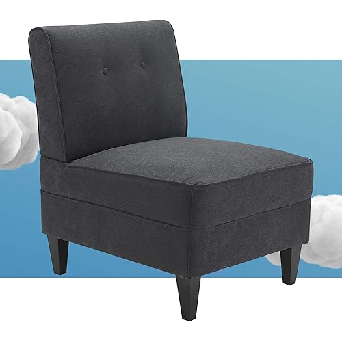 Serta Copenhagen Slipper Chair, Accent, Charcoal
