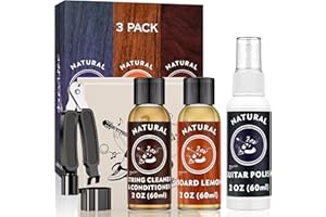 Devisev Guitar Cleaning,All IN ONE Kit,fretboard Lemon oil,Polish,Guitar String-cleaner,Guitar string winder,Cleaning cloth f