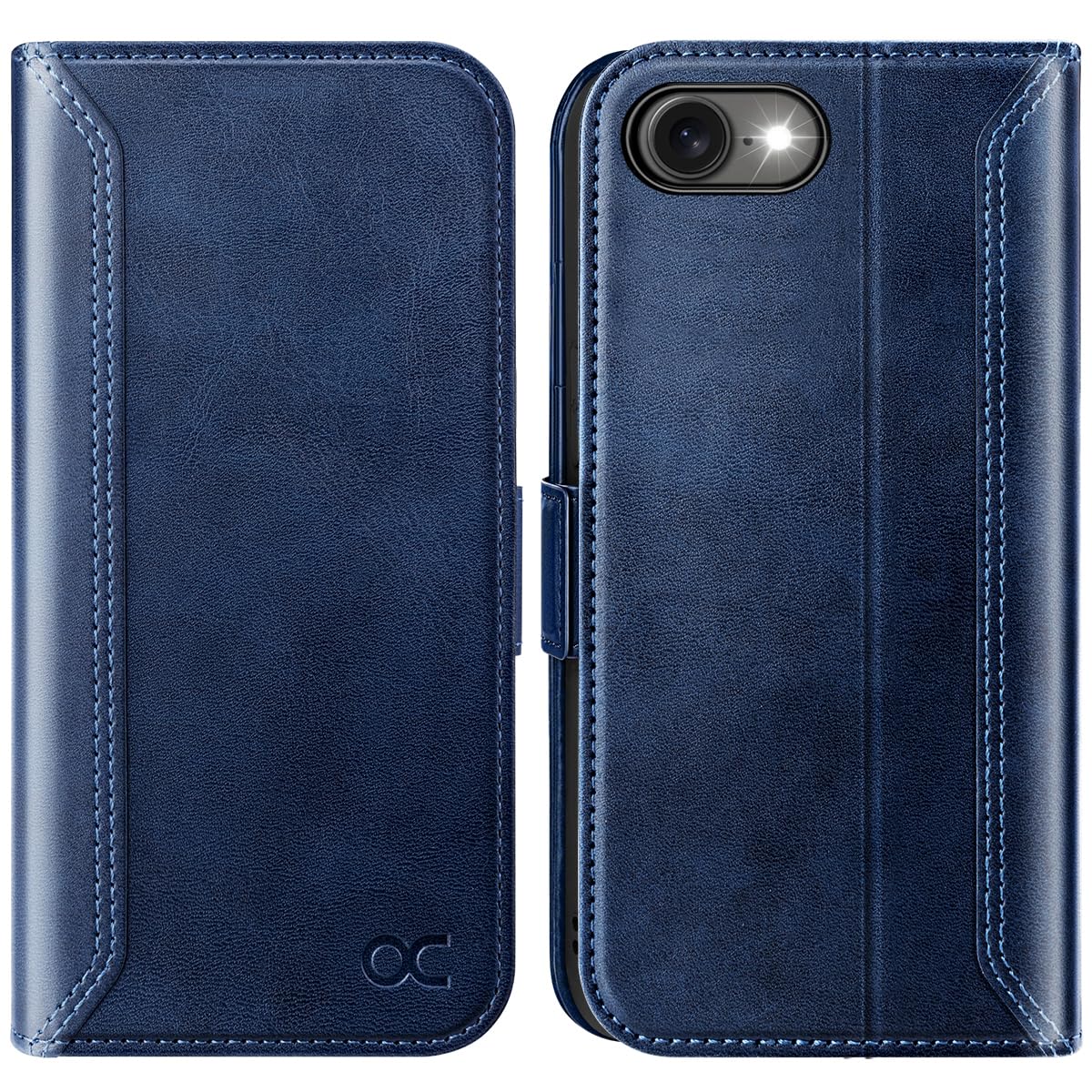 Photo 1 of OCASE Compatible with iPhone 16e Wallet Case, PU Leather Flip Folio Case with Card Holders RFID Blocking Kickstand [Shockproof TPU Inner Shell] Phone Cover 6.1 Inch 2025, Retro Blue