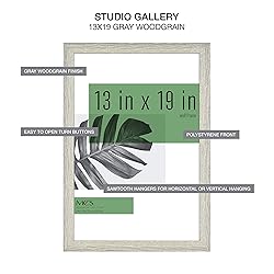 MCS Studio Gallery Frame, Gray Woodgrain, 13 x 19