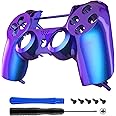 eXtremeRate Chameleon Purple Blue Glossy Replacement Front Housing Shell Cover Compatible with ps4 Slim Pro Controller CUH-ZCT2 JDM-040/050/055 - Controller NOT Included
