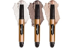 MYSTER ROSEY Waterproof Long-Lasting Eyeshadow Stick, Eye Liner, Highlighter, 3 in One Cream Shimmer Eyeshadow, Cruelty-Free&Vegan, 3Colors