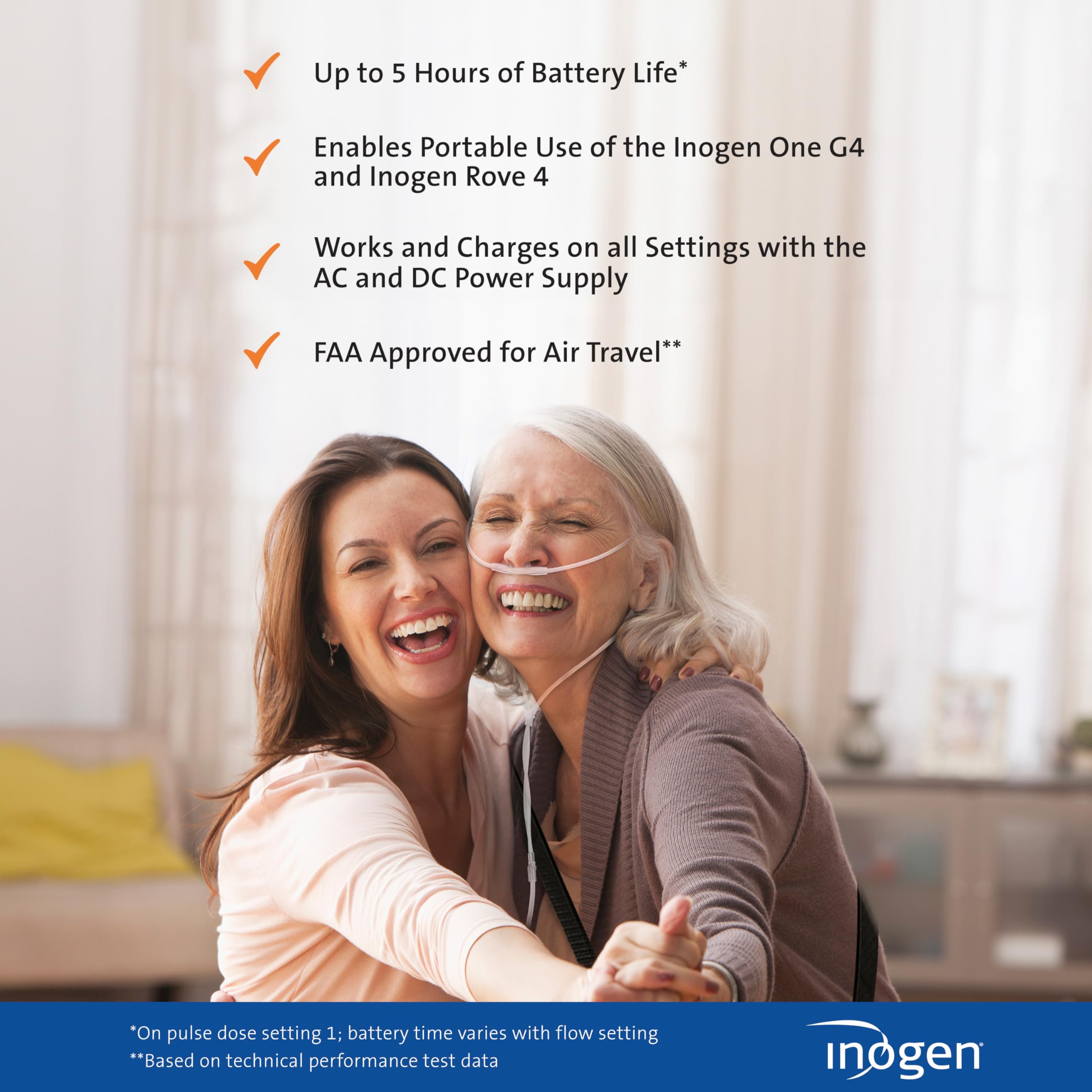 Inogen Extended (8-Cell) Battery - Replacement Battery - for The Inogen One G4/Inogen Rove 4-1.1 lb. - 5.91 x 2.68 x 1.34 in.