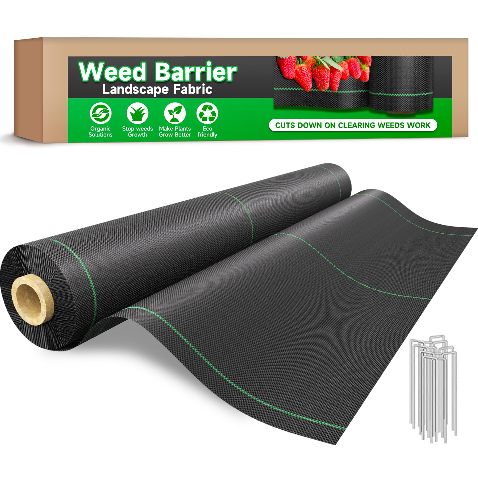 Photo 1 of Barrier Fabric for Weed Control – 13FT x 115FT with Staples, Heavy-Duty Landscape Fabric, Driveway Fabric 3.5OZ for Garden, Gravel, Pathways, Erosion Control, Construction, and Outdoor Projects