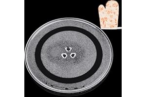 Jolaxy 12" Turntable Plate Replacement for Whirlpool Maytag Amana Microwaves, W11367904 Glass Cooking Tray with Three Triangles Center