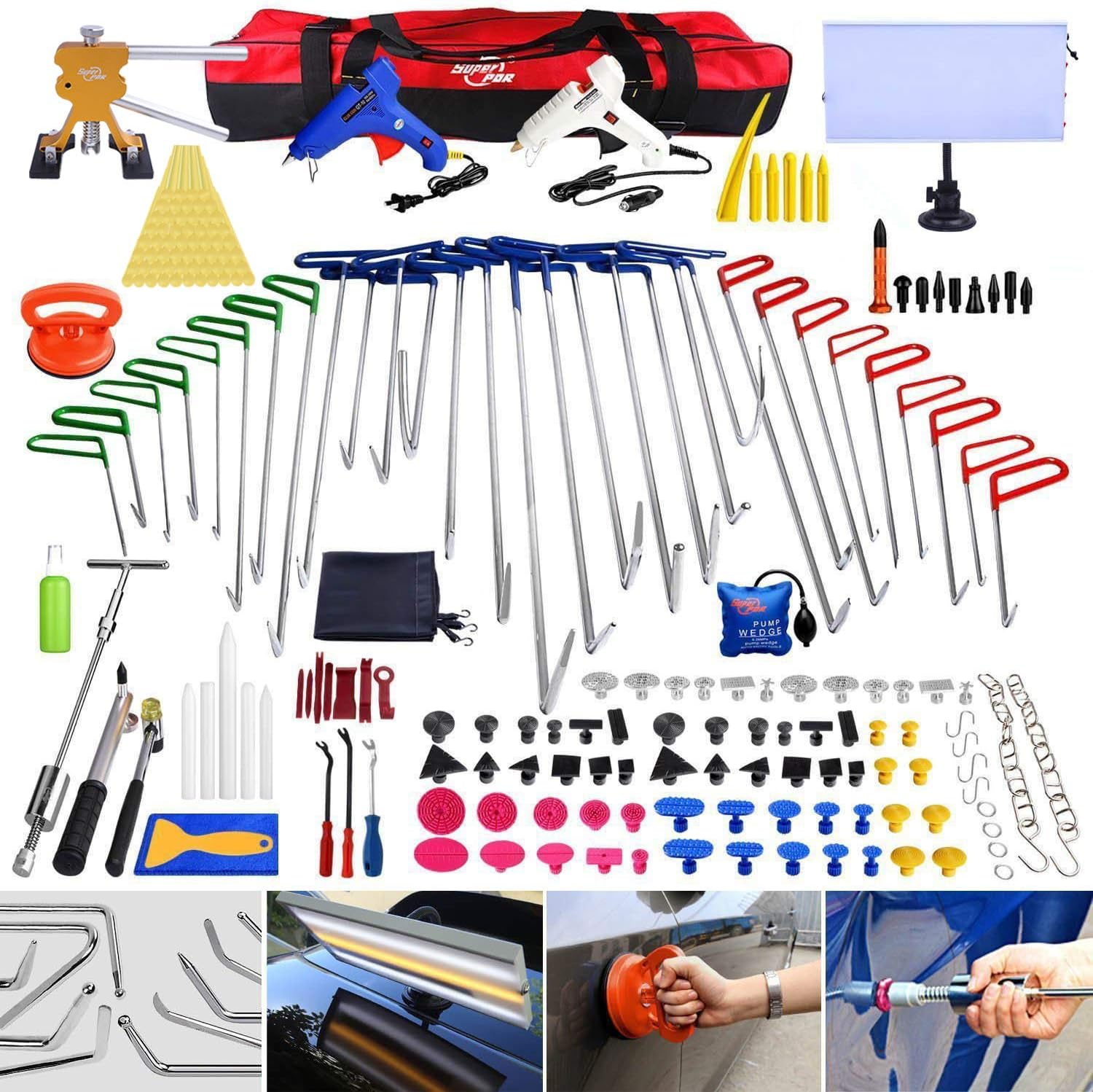 Super PDR 200pcs Professional PDR Rod Kit Spring Steel Push Hooks Auto Car Body