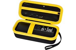 AGAINMORE Case Compatible with Portable Air Pump, 120 PSI Air Compressor, Car Tire Inflator Storage Bag for USB Cable, Air House, Connector and Accessories (Box Only)-Black+Yellow Zipper
