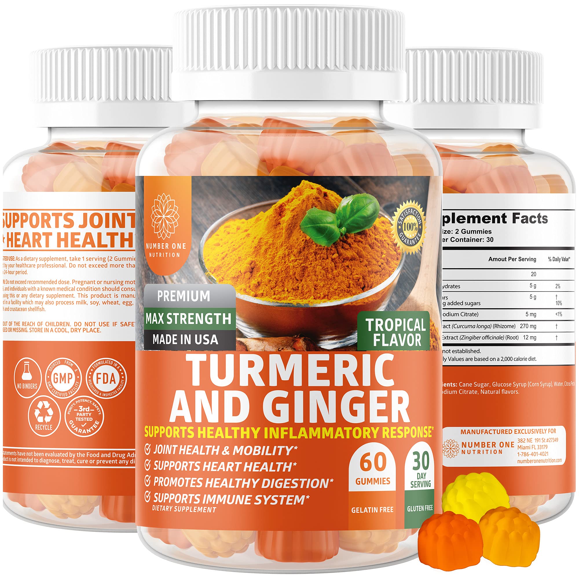 Buy N1N Premium Turmeric Curcumin Gummies with Ginger [Max Strength