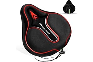 MJKEOMO New Large Bike Seat Cover for Men & Women Comfort, Bike Seat Cushion Cover, Padded Seat Cover, Soft Bicycle Seat Covers for MTB, Exercise Bikes, Indoor and Outdoor Cycling