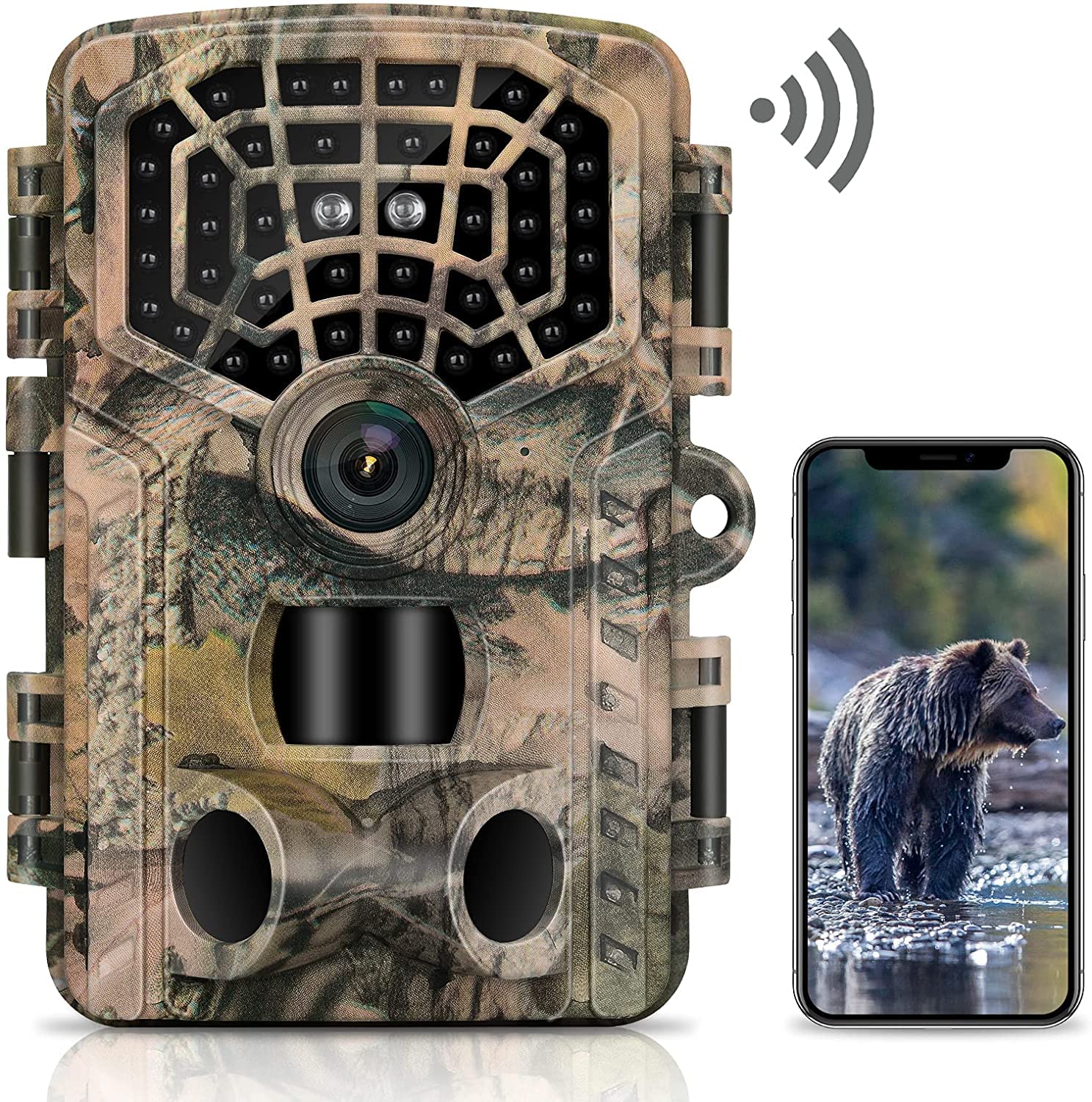 VANBAR 4K WiFi Wildlife Camera 48MP Bluetooth with 940nm No Glow Night Vision Motion Recording IP66 Waterproof Trail Camera with 32G Memory Card