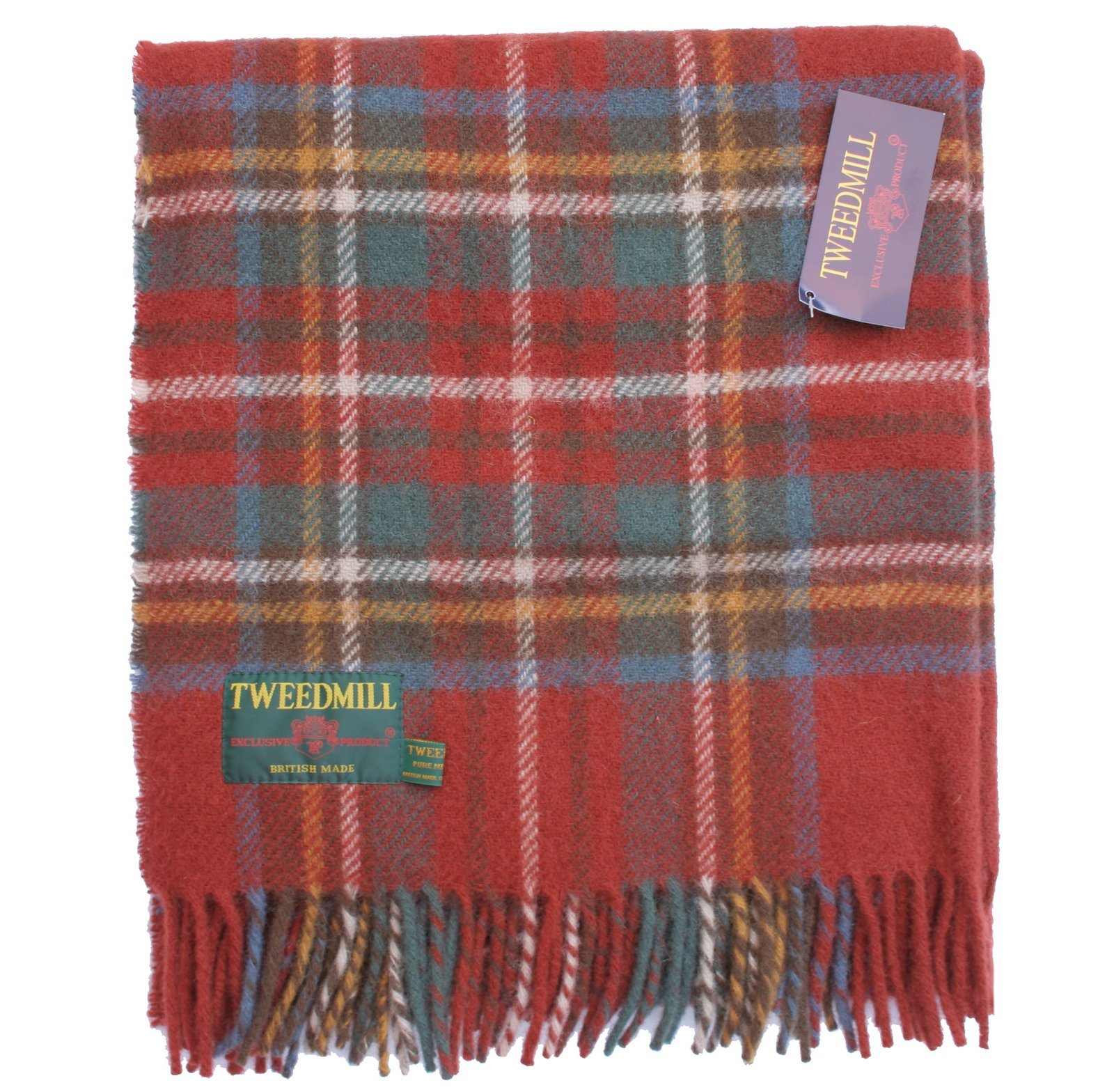 Tweedmill Antique Royal Stewart tartan pure new wool knee rug throw - British made