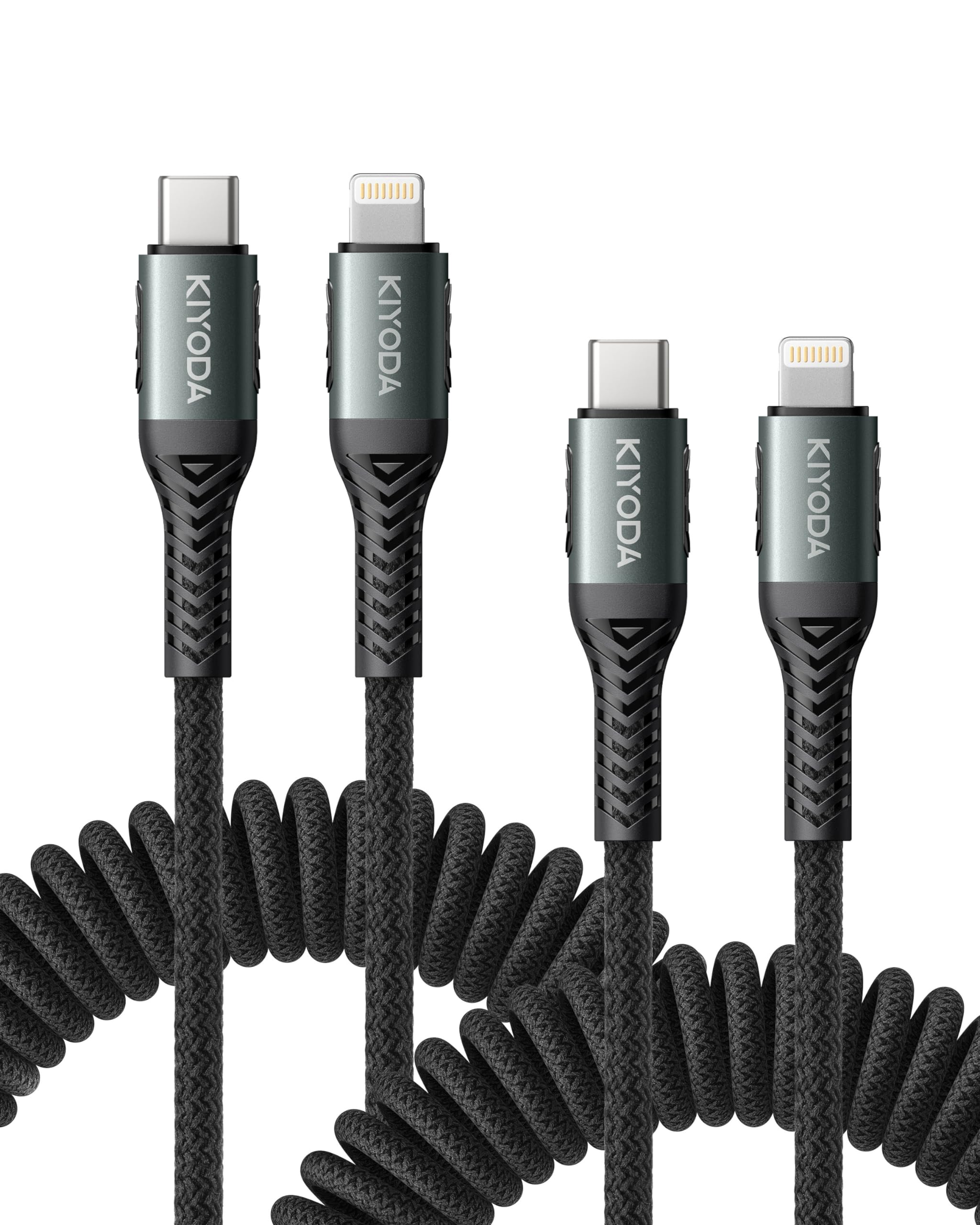 Photo 1 of USBC to Lightning Cable for Car, Coiled iPhone Charger 3FT 2Pack, [Apple MFi Certified] USB Type C to Lightning Cable Braided Fast Charging Cord Compatible with iPhone 14/13/12/11/8/7/Pro Max, iPad