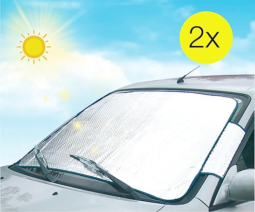TK Gruppe Timo Klingler 2X Sonnenschutz Auto Frontscheibe Windschutzscheibe Autoscheiben Sonnenblende Scheibenabdeckung Abdec