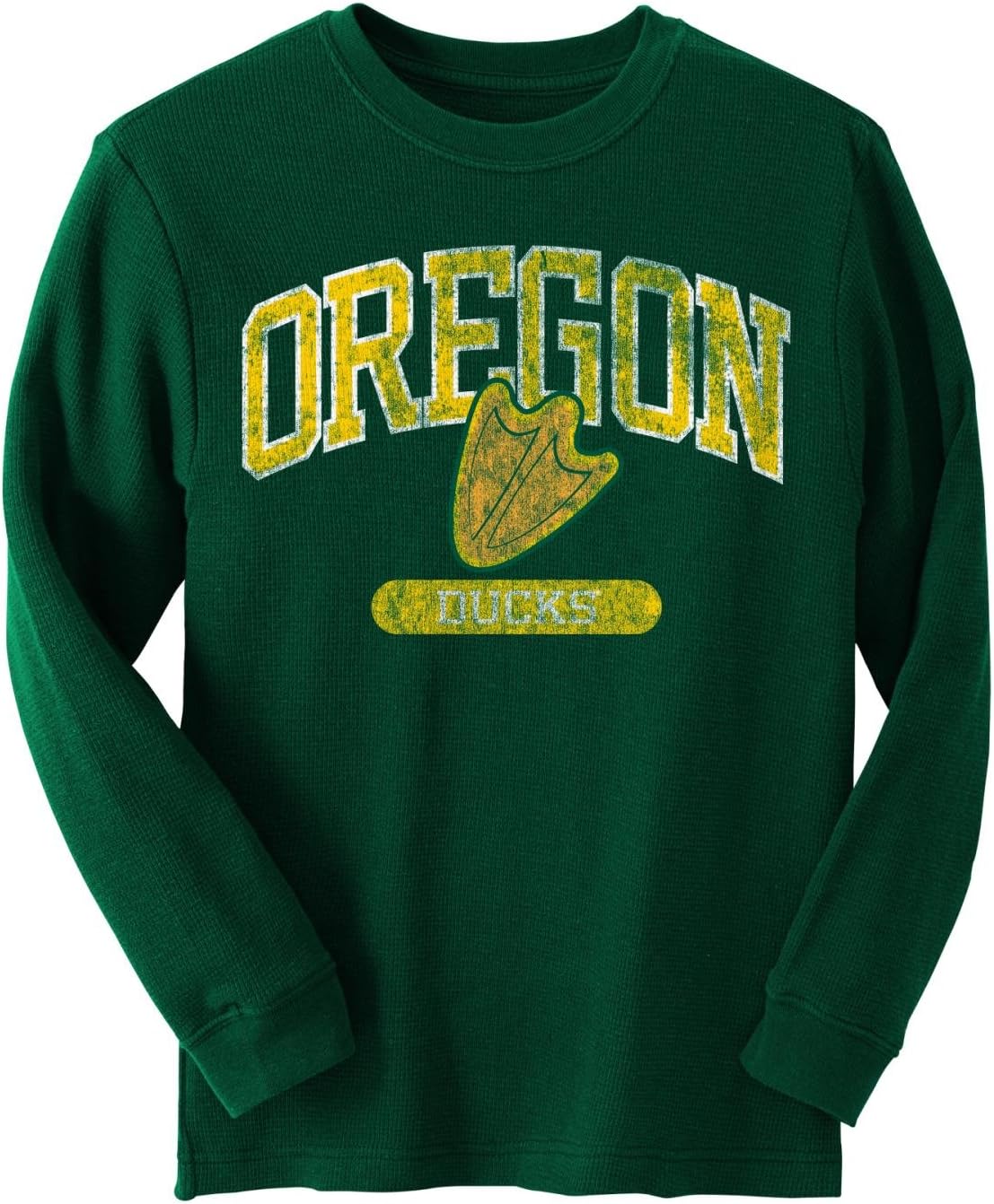 Genuine Stuff Oregon Ducks NCAA Retro Fit Long Sleeve Men's Thermal Shirt - Green