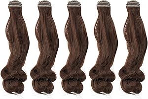 PATIKIL 20CM Doll Hair Wigs, 5 Pcs High Temperature Silk Curly Wig Hair Extension Accessories for Doll Hair Making Kit DIY Ha