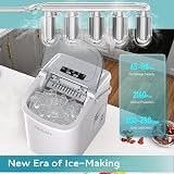 EUHOMY Countertop Ice Maker 9 Cubes in 6 Mins 2 Sizes 12kg/24h White view 4