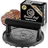 2 lb Smash Burger Press for Griddle, Heavy Duty Hamburger Press w/Heat Resistant Handle, Cast Iron Grill Press, Bacon Press, 
