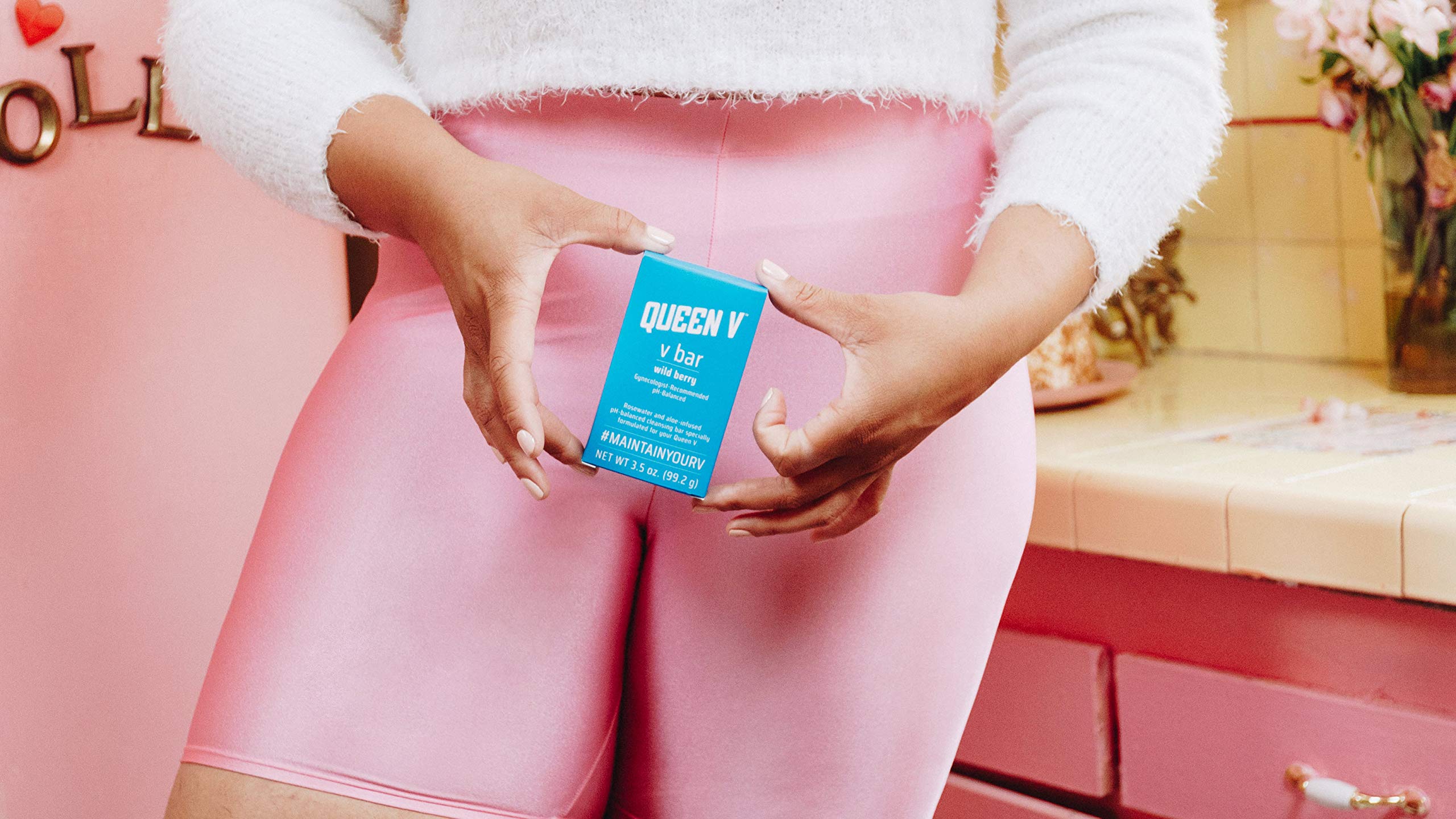 Queen V Wild Berry V Bar Soap for Women All Natural Rosewater, Aloe