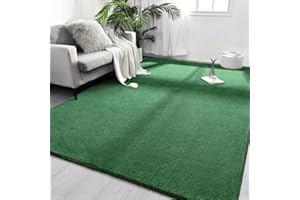 FlyDOIT Area Rugs for Bedroom Living Room, 4x6 Green Super Soft Comfy Thickened Memory-Foam Indoor Carpets, Modern Aesthetic Minimalist Carpet for Boys Girls Adults Apartment Nursery Home Décor