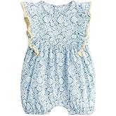Simplee kids Baby Infant Girls Cotton Sleeveless Summer Ruffle Romper Outfits 3-24 Months