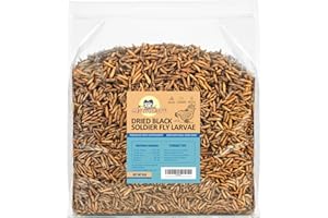 WORMSFARM 5LB Dried Black Soldier Fly Larvae Treat for Chicken More Calcium Than Mealworms,for Laying Hen,Wild Birds (5 Pound)