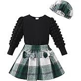 Toddler Girl Clothes Outfit Shirt Top Plaid Mini Skirt Outfits Set Little Girl Dresses Kids Clothes for Girls 18M-8T